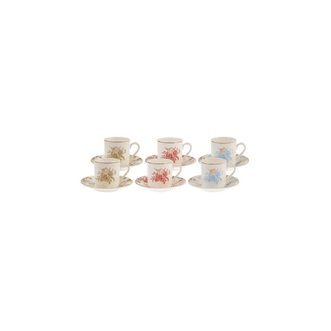 Karaca Grand Asorti 12-teiliges Kaffeetassen-Set für 6 Personen