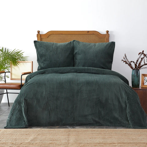 Karaca Home Joena Grün Doppelweiche Tagesdecke Set Öko-Tex Zertifiziert
