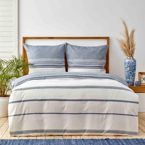 Karaca Home Indigo Dobby Woven Doppelbettbezug-Set (150x220 cm) Öko-Tex Zertifiziert