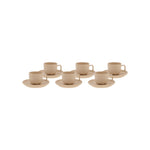 Karaca Vita beigefarbenes Kaffeetassen-Set für 6 Personen