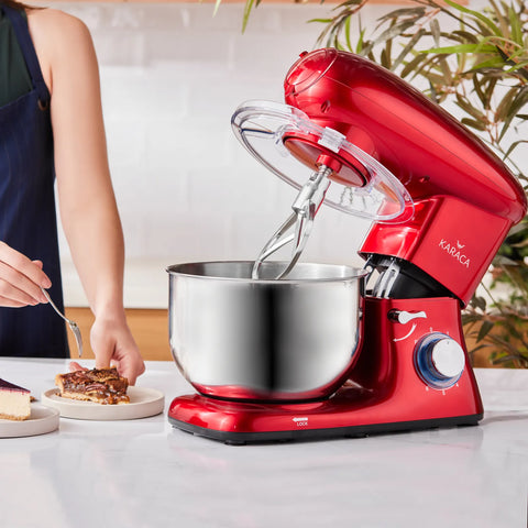 Karaca Multichef Küchenmaschine und Standmixer mit  Fleischwolf Standmixer Redgold 1400W