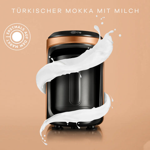 Karaca Hatir Hüps Kaffeemaschine in Bronze für die Zubereitung von türkischem Mokka Milchschaum oder Kakao