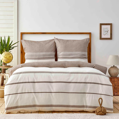 Karaca Home Braun Dobby Woven Doppelbettbezug-Set (155x220 cm) Öko-Tex Zertifiziert