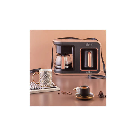 Karaca Hatır Plus 2 in 1 Kaffeemaschine Rosie Braun 1385W
