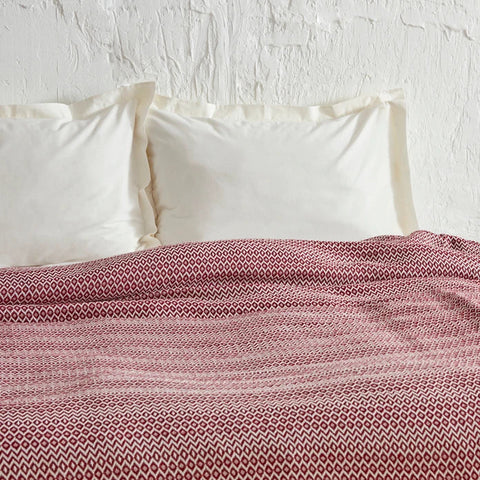Karaca Home Levi Pikee für Doppelbett Dunkelrot