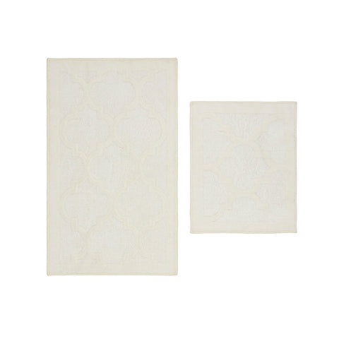 Karaca Home Katy 2-teiliges Badezimmer-Matten-Set Creme