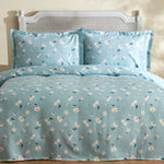 Karaca Home Daisy 100% Baumwolle Doppelbett Tagesdecke Set Mint