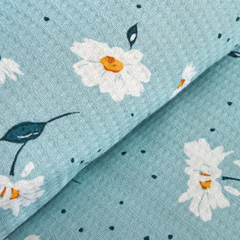 Karaca Home Daisy 100% Baumwolle Doppelbett Tagesdecke Set Mint