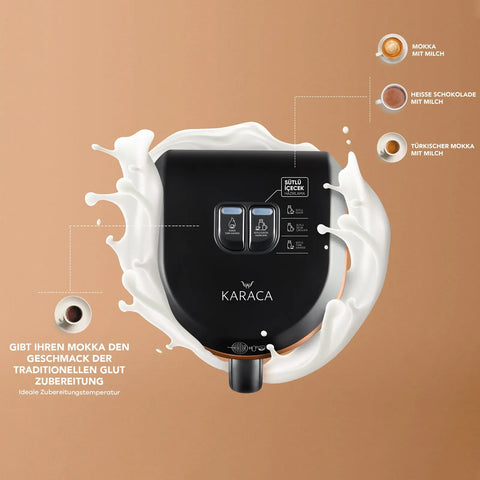 Karaca Hatir Hüps Kaffeemaschine in Bronze für die Zubereitung von türkischem Mokka Milchschaum oder Kakao