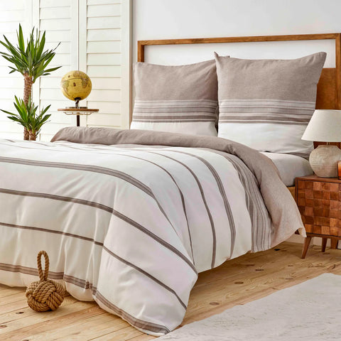 Karaca Home Braun Dobby Woven Doppelbettbezug-Set (155x220 cm) Öko-Tex Zertifiziert