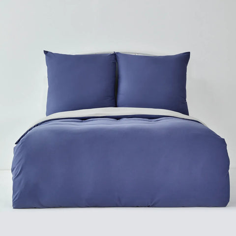 Karaca Home Marineblau und Hellgrau Bettbezug Set doppelt
