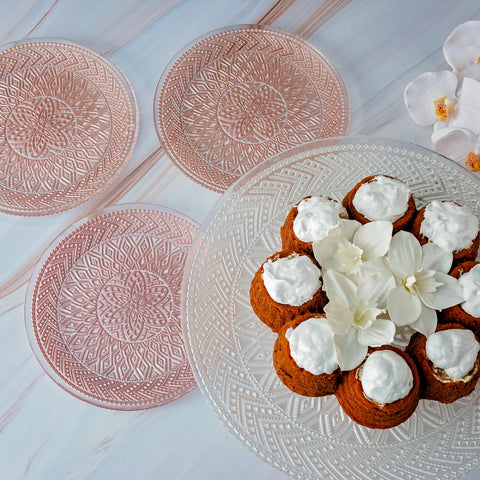 Karaca Lace Rosa Weiß 7-teiliges Kuchenset