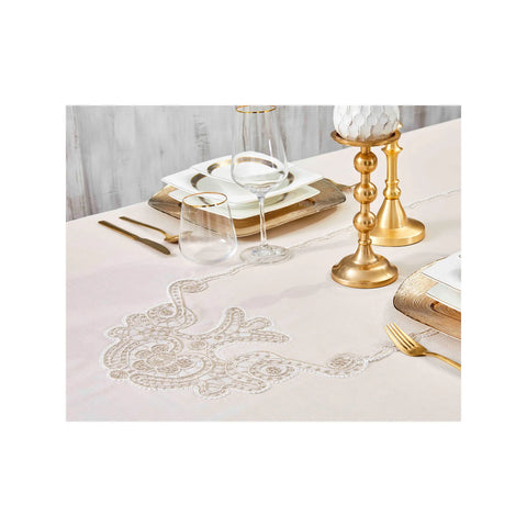 Karaca Home Ades Beige französische Spitzendecke 160 x 240
