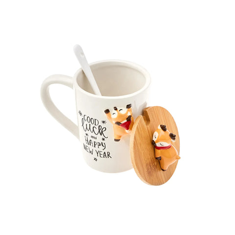 Karaca New Year Elch Mug mit Löffel Np22