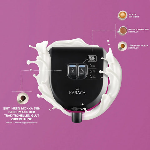 Karaca Hatır Hüps Kaffeemaschine für Türkischen Kaffee mit Milch Blush Pink