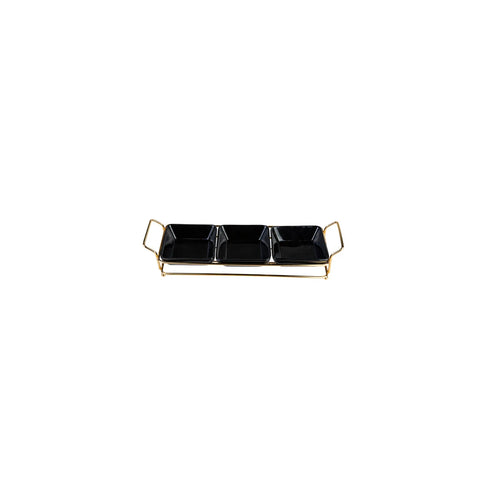 Karaca Sarah 3er Servierschalen- Set, Gold- Schwarz