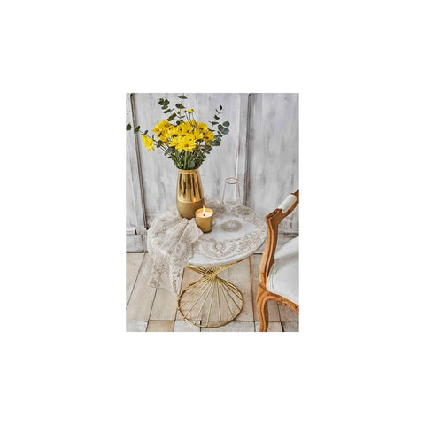 Karaca Home Dolores 15 Teilige Beige Gesticktes Wohnzimmer Set