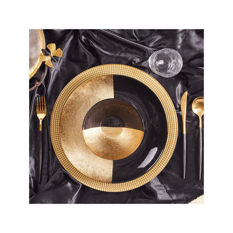 Karaca Natural Black Gold 12 Piece Glass Dining Set