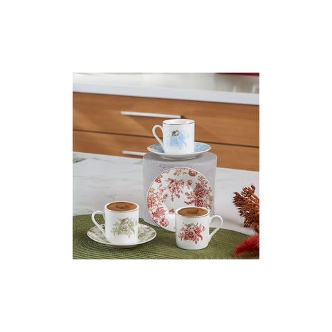 Karaca Grand Asorti 12-teiliges Kaffeetassen-Set für 6 Personen