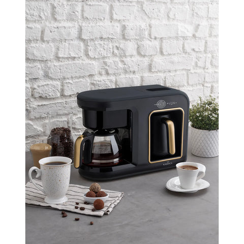 Karaca Hatır Plus 2 in 1 Kaffeemaschine Schwarz Kupfer 1385W