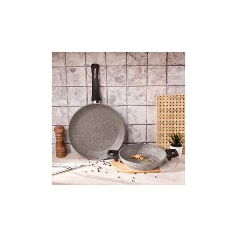 Karaca Gris Bio Granit Pfanne und flache Bratpfanne Set
