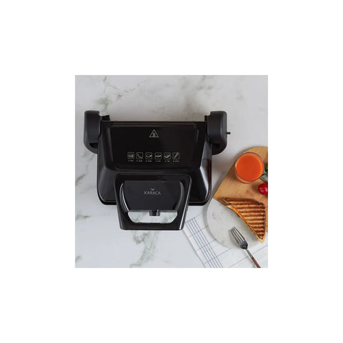 Karaca Future Plus Biodiamond Schwarz Antibakterieller Grill und Toaster 1800W