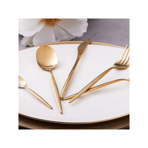 Karaca Lizbon Gold Besteck Set für 6 Personen-30 teilig