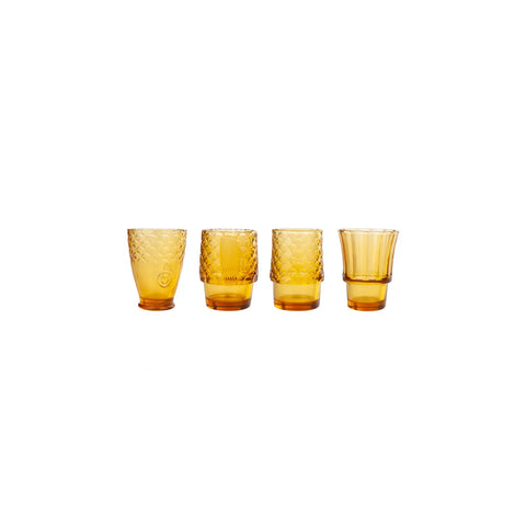 Karaca Fish  Softdrinkglas 4-teilig , Amber