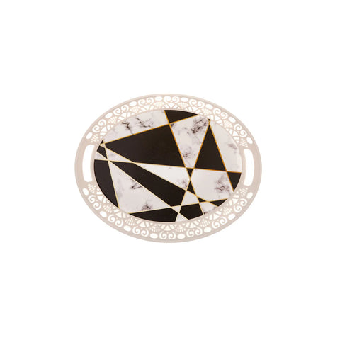 Karaca Geometrisches Oval-Tablett