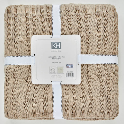 Karaca Home Dunkelbeige Sofadecke, Öko-Tex Zertifiziert