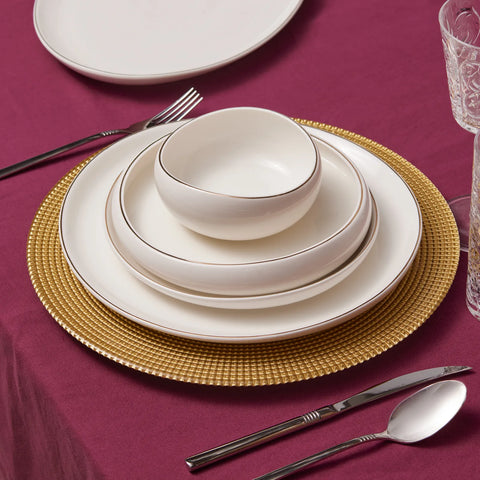 Karaca Red Carpet Collection Streamline Hole Gold 59 Teiliges Für 12 Personen Tafelgeschirr Set Porzellan