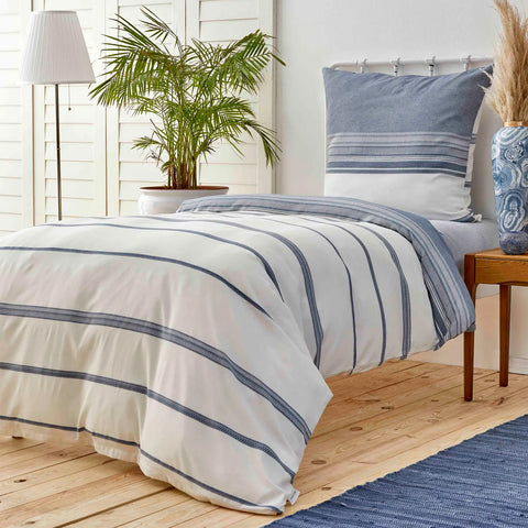 Karaca Home Indigo Dobby Woven-Bettbezug-Set (135x200 cm) Öko-Tex Zertifiziert