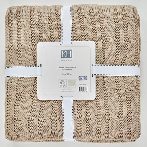 Karaca Home Dunkelbeige Sofadecke, Öko-Tex Zertifiziert