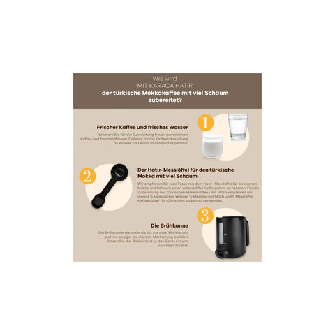 Karaca Hatır Mod Kaffeemaschine für Türkischen Kaffee mit Milch,  Anthrazit, 1000W