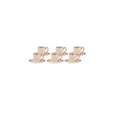 Karaca İznik Cooper 12 teiliges Kaffeetassen Set für 6 Personen
