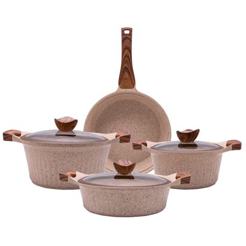 Karaca Natureline Wood Stone 7-teiliges Topfset