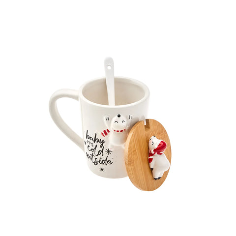 Karaca New Year Polar Bear Wıth Spoon Mug Np22