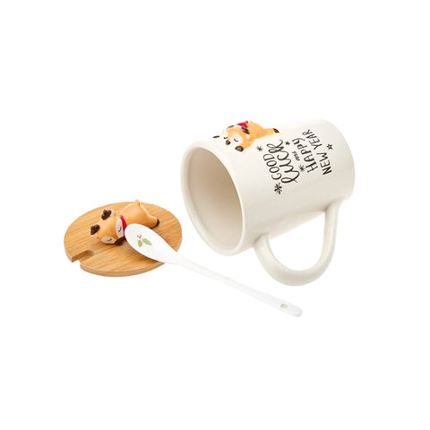 Karaca New Year Elch Mug mit Löffel Np22