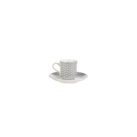 Apricot Vivi Platin (Platinum) Kaffeetassen- Set für 6 Personen