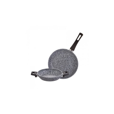 Karaca Azul (Dunkelblau) Biogranit Antibakterielle Bratpfanne+ flache Pfanne-Set