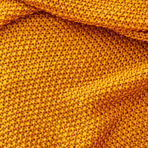 Karaca Home ocker Strickdecke Öko-Tex zertifiziert