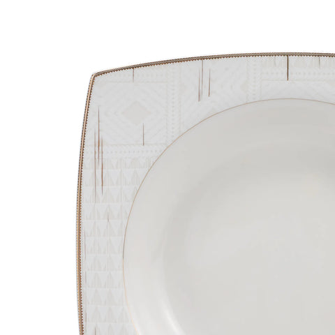 Karaca Batik Cream 60-teiliges Tafelgeschirr-Set für 12 Personen Gold Quadrat