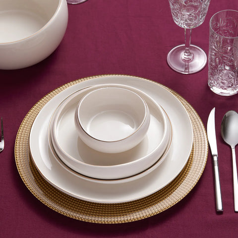 Karaca Red Carpet Collection Streamline Hole Gold 59 Teiliges Für 12 Personen Tafelgeschirr Set Porzellan