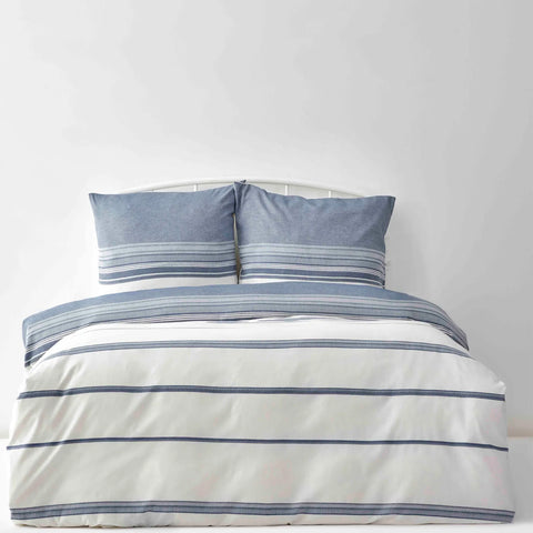 Karaca Home Indigo Dobby Woven Doppelbettbezug-Set (150x220 cm) Öko-Tex Zertifiziert