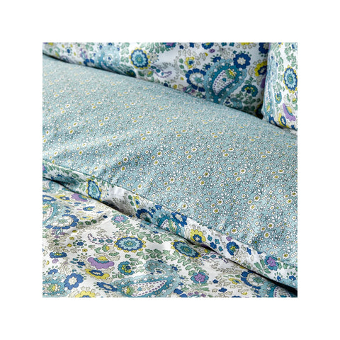 Sarah Anderson Fanny Blaues Baumwolle Doppelseitiges Bettbezug Geschenk-Set