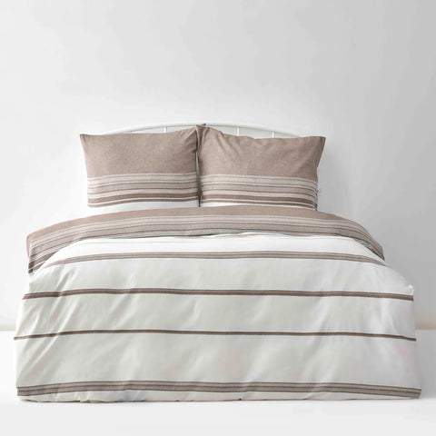 Karaca Home Braun Dobby Woven Doppelbettbezug-Set (155x220 cm) Öko-Tex Zertifiziert