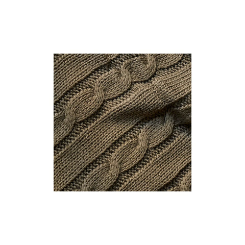 Karaca Home gestrickte Bommel Decke olviengrün