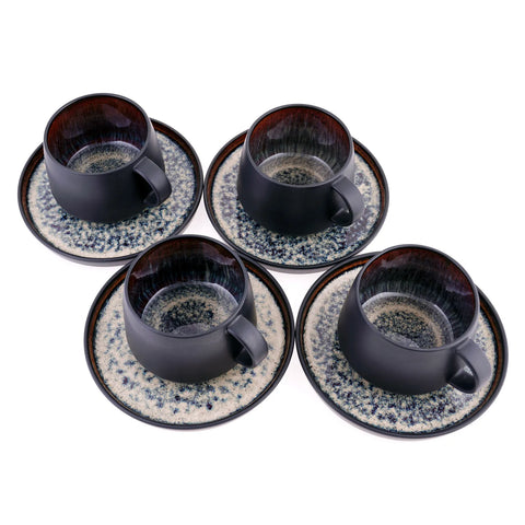 Karaca Black Galactic Reactive 8-teilig Teetassen-Set 