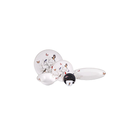 Karaca Fine Pearl Grace Black 26-teiliges Frühstücksset und Servierschalen