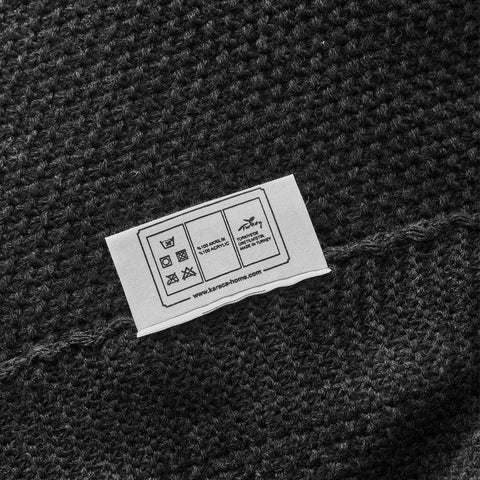 Karaca Home Dunkelgrau Double Seed Stitch Throw Öko-Tex Zertifiziert